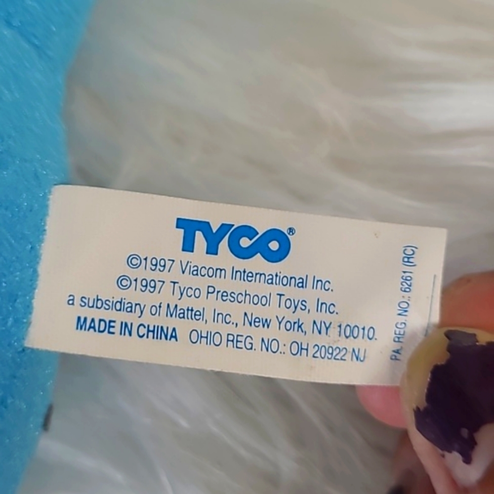 Vintage Tyco 1997 90s Mattel Blues Clues Poseable Blue Plush Stuffed Animal Nick - Picture 16 of 17